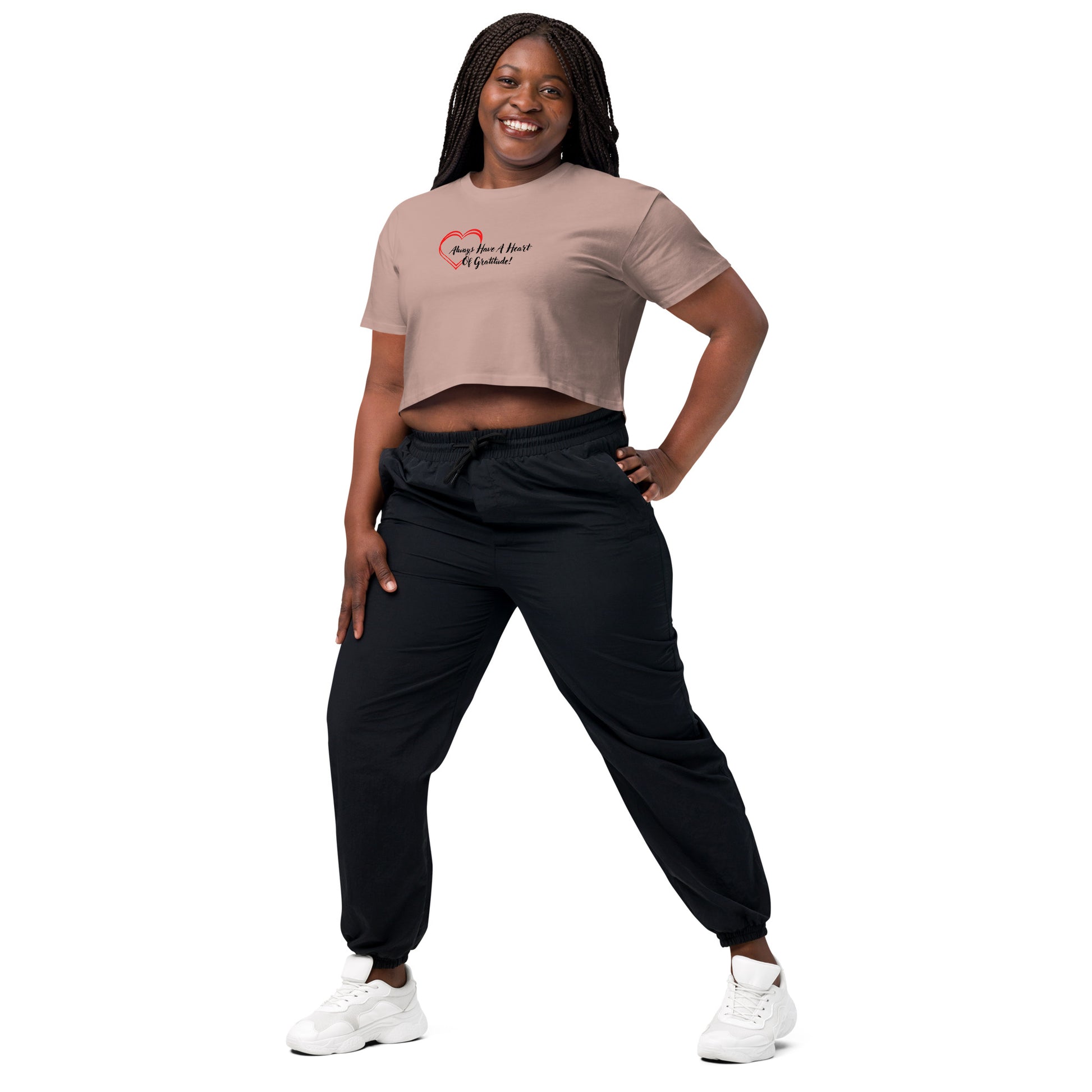 Heart of Gratitude Motivational Women’s Crop Top
