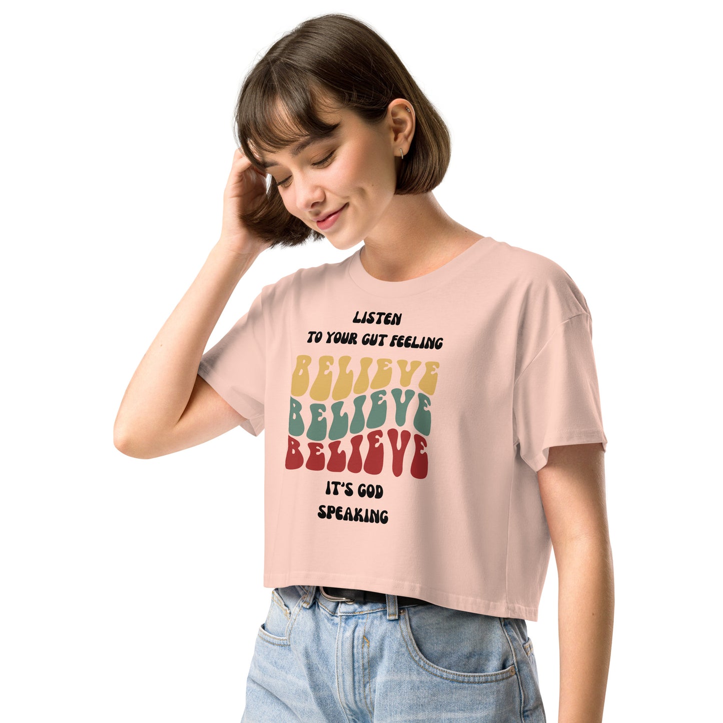 Listen To Your Gut Feeling Women’s Crop Top