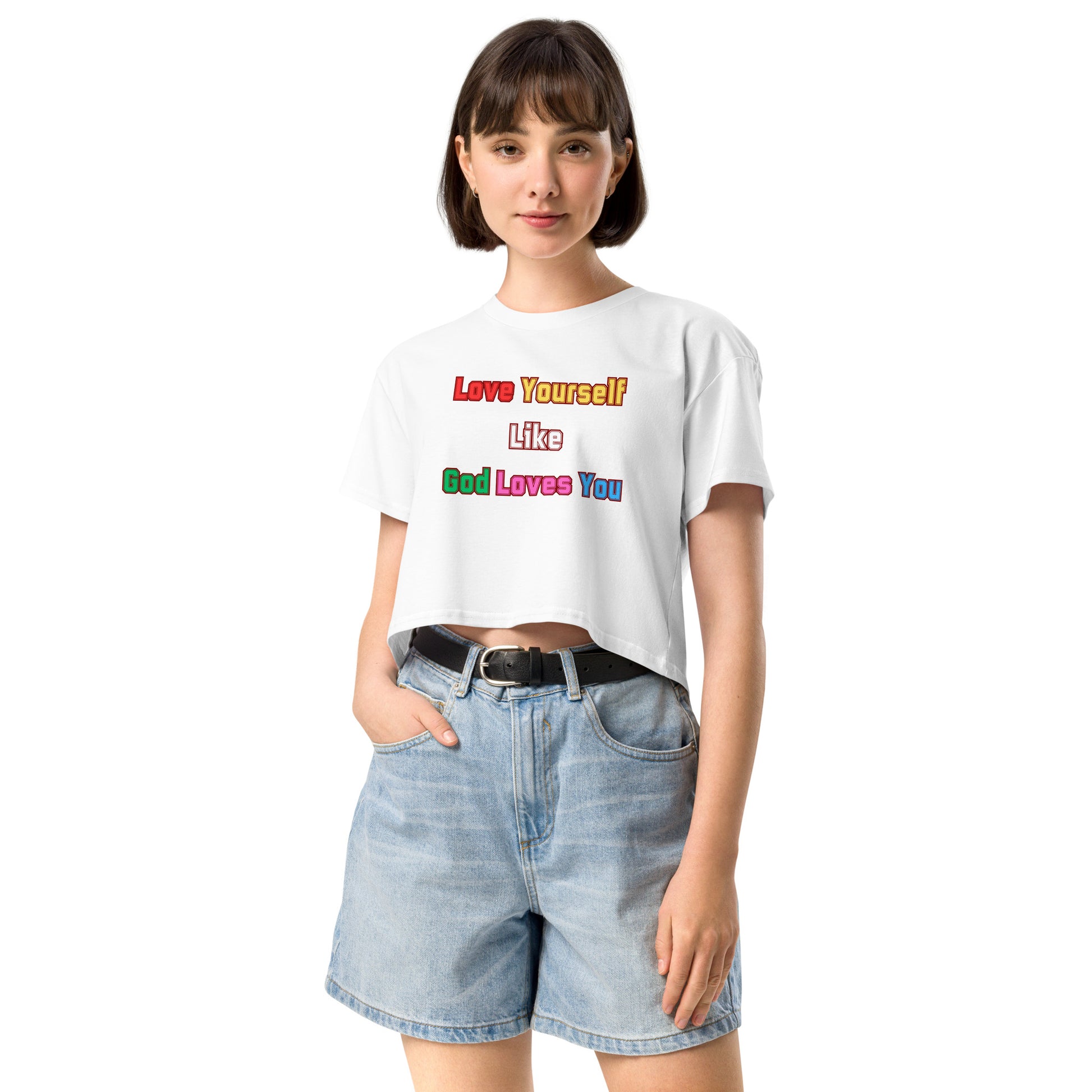 Love Yourself Motivational Women’s Crop Top