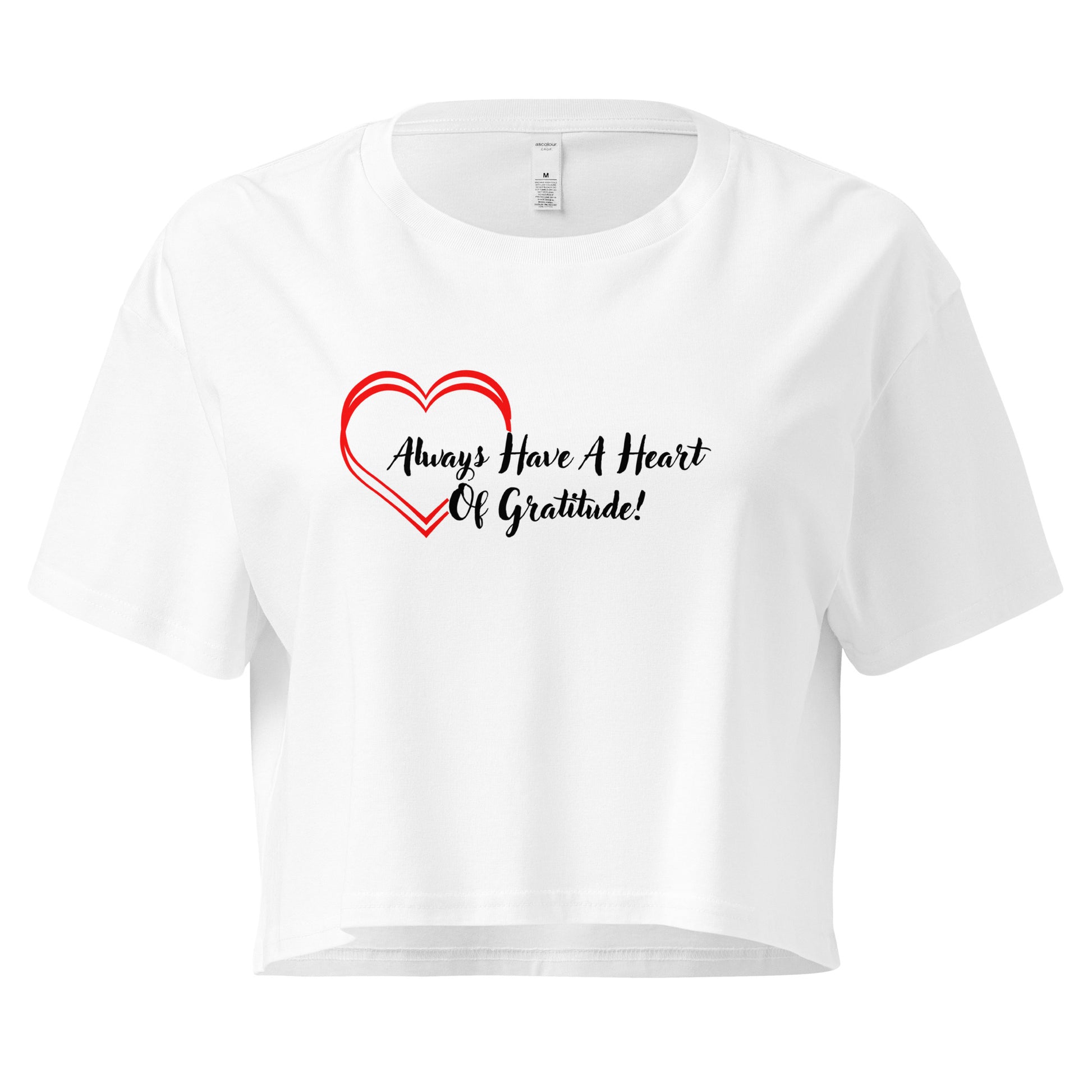 Heart of Gratitude Motivational Women’s Crop Top