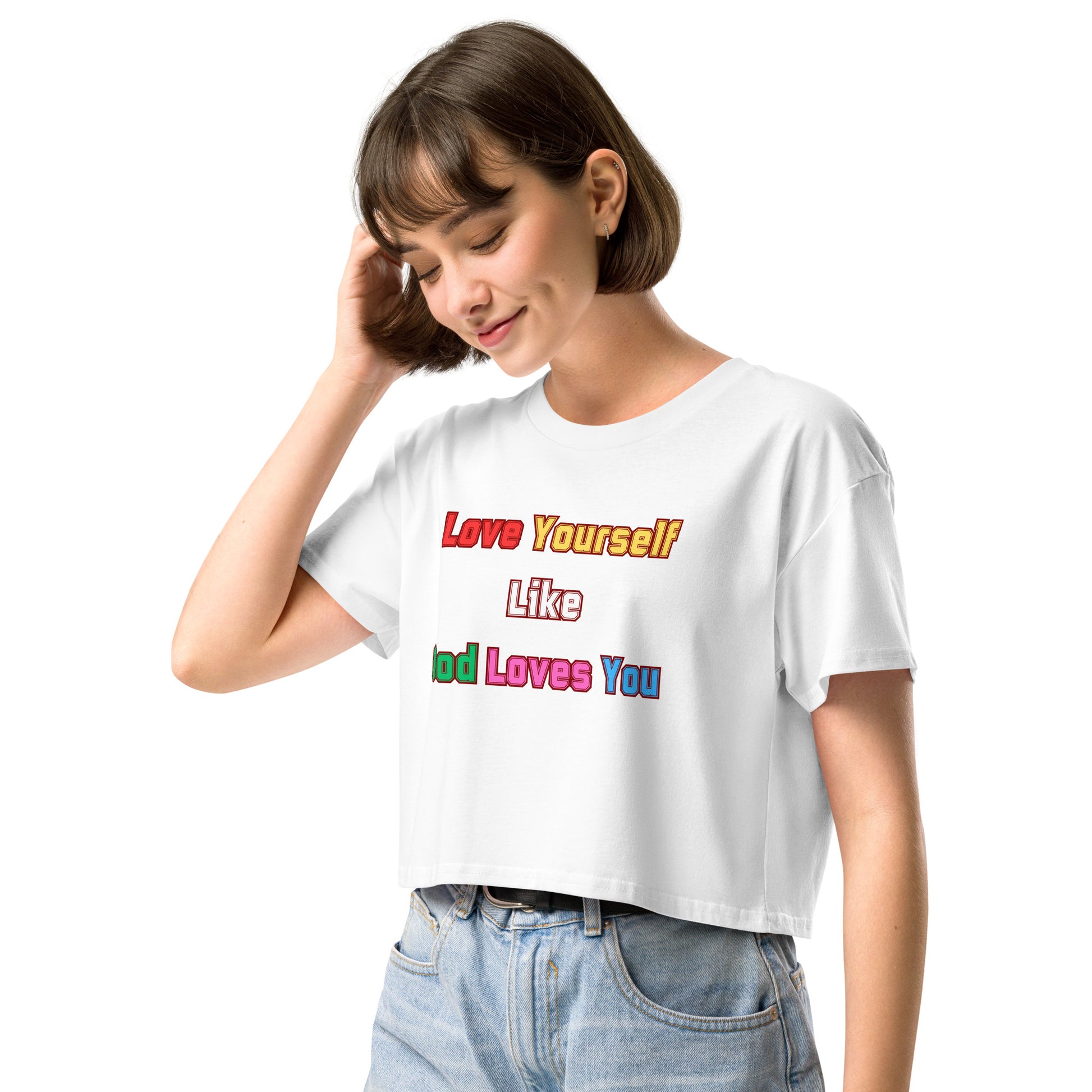 Love Yourself Motivational Women’s Crop Top