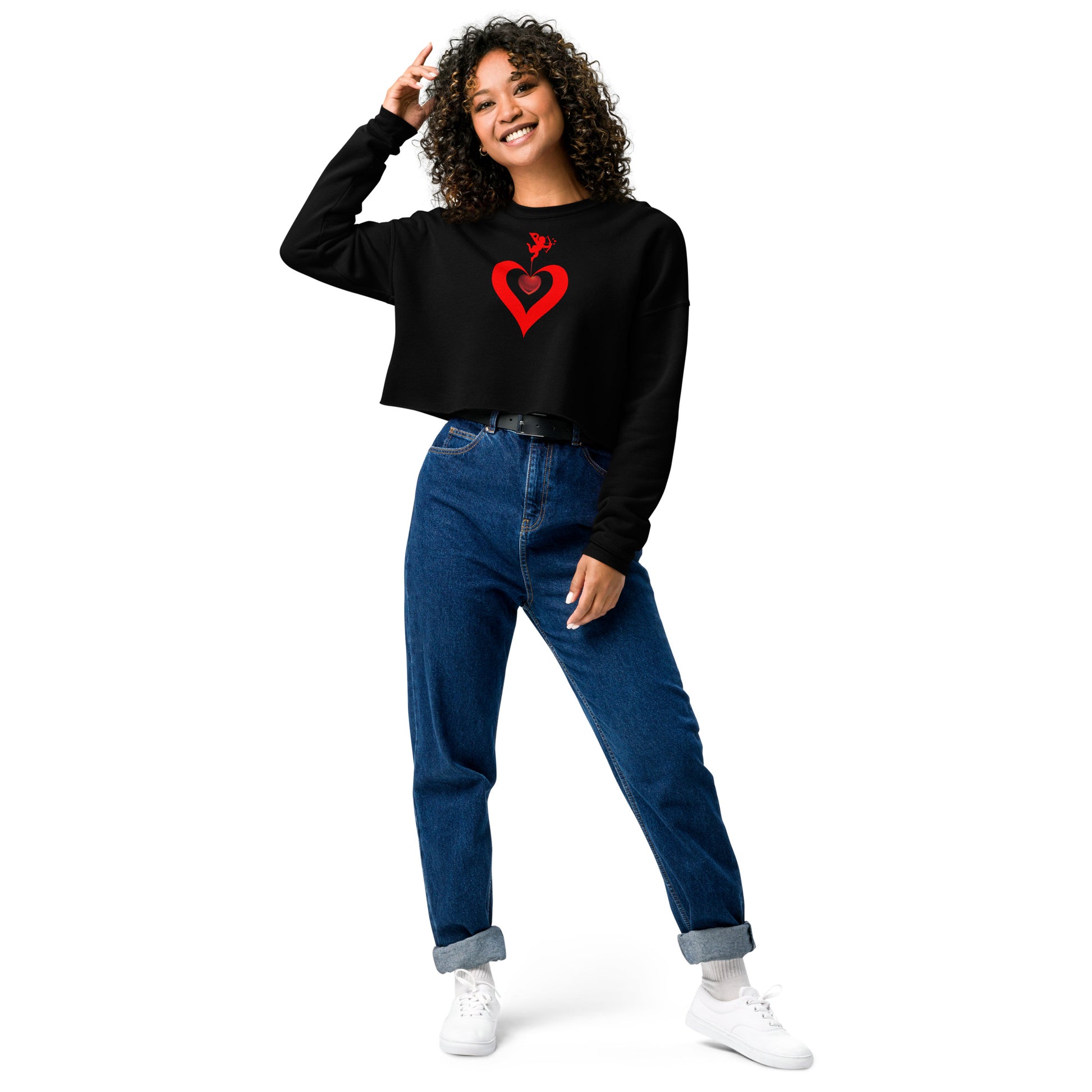 Valentine's Day Crop Top Sweatshirt