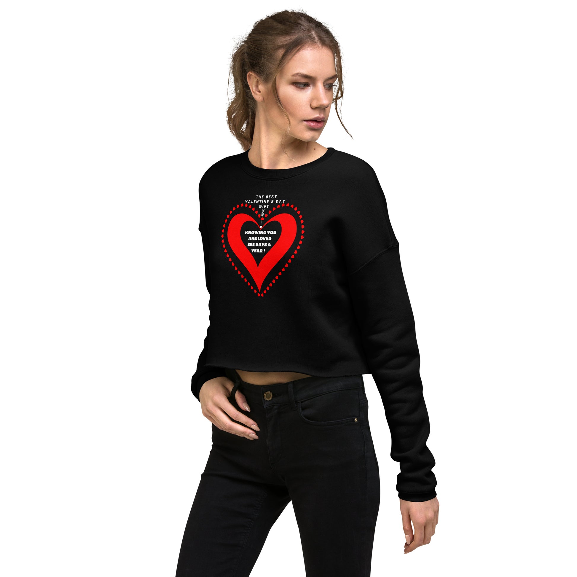 Valentine's Day Crop Top Sweatshirt