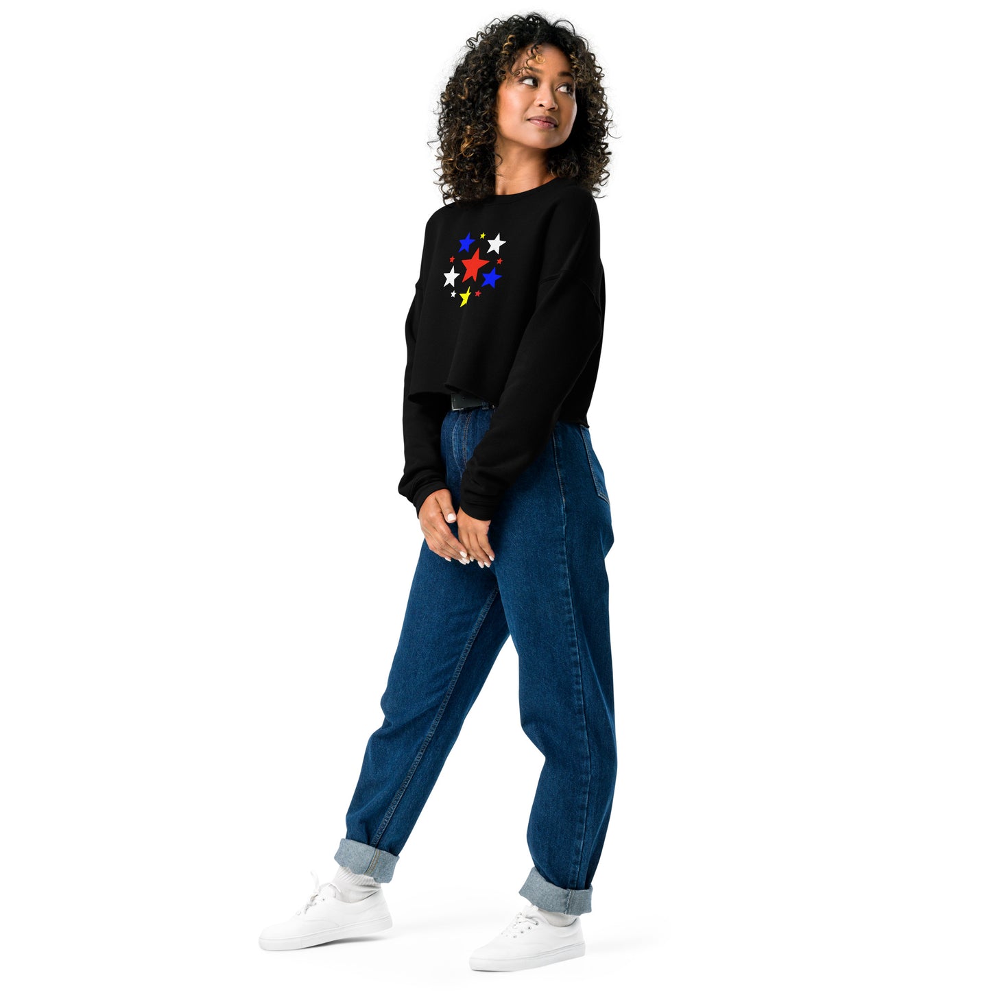 Stars Motivational Crop Sweatshirt