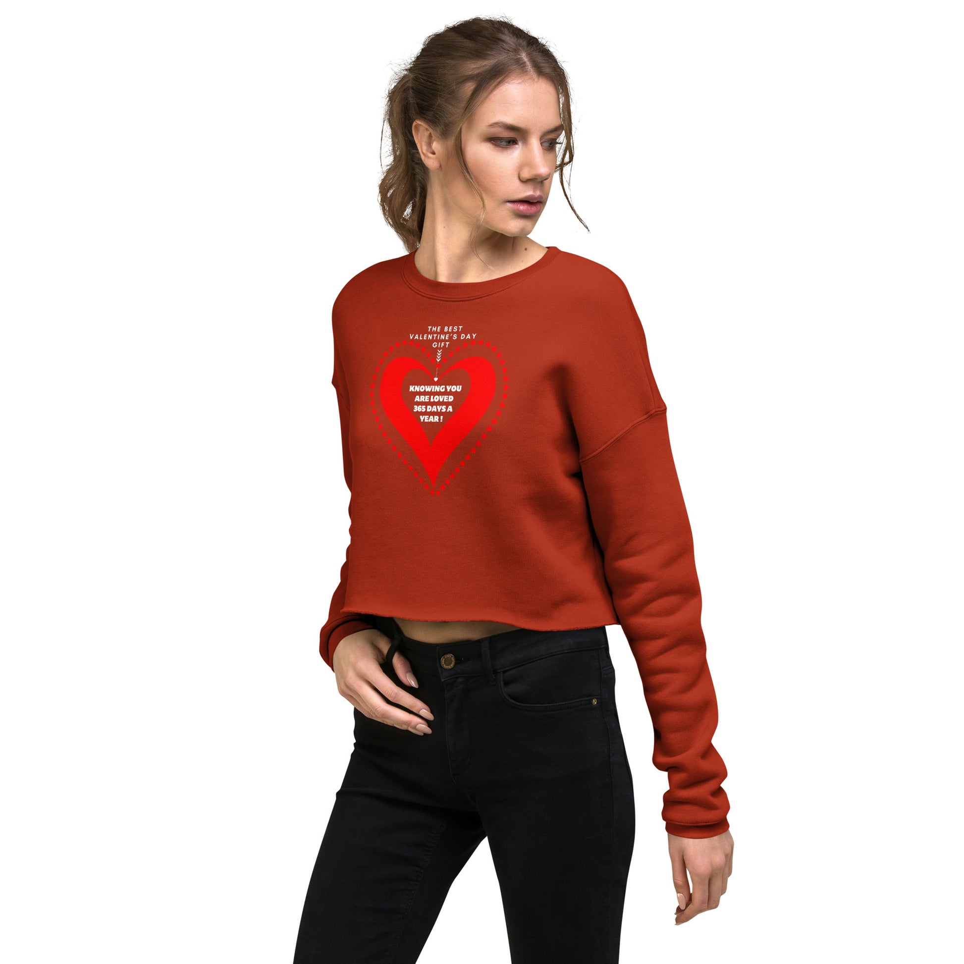 Valentine's Day Crop Top Sweatshirt