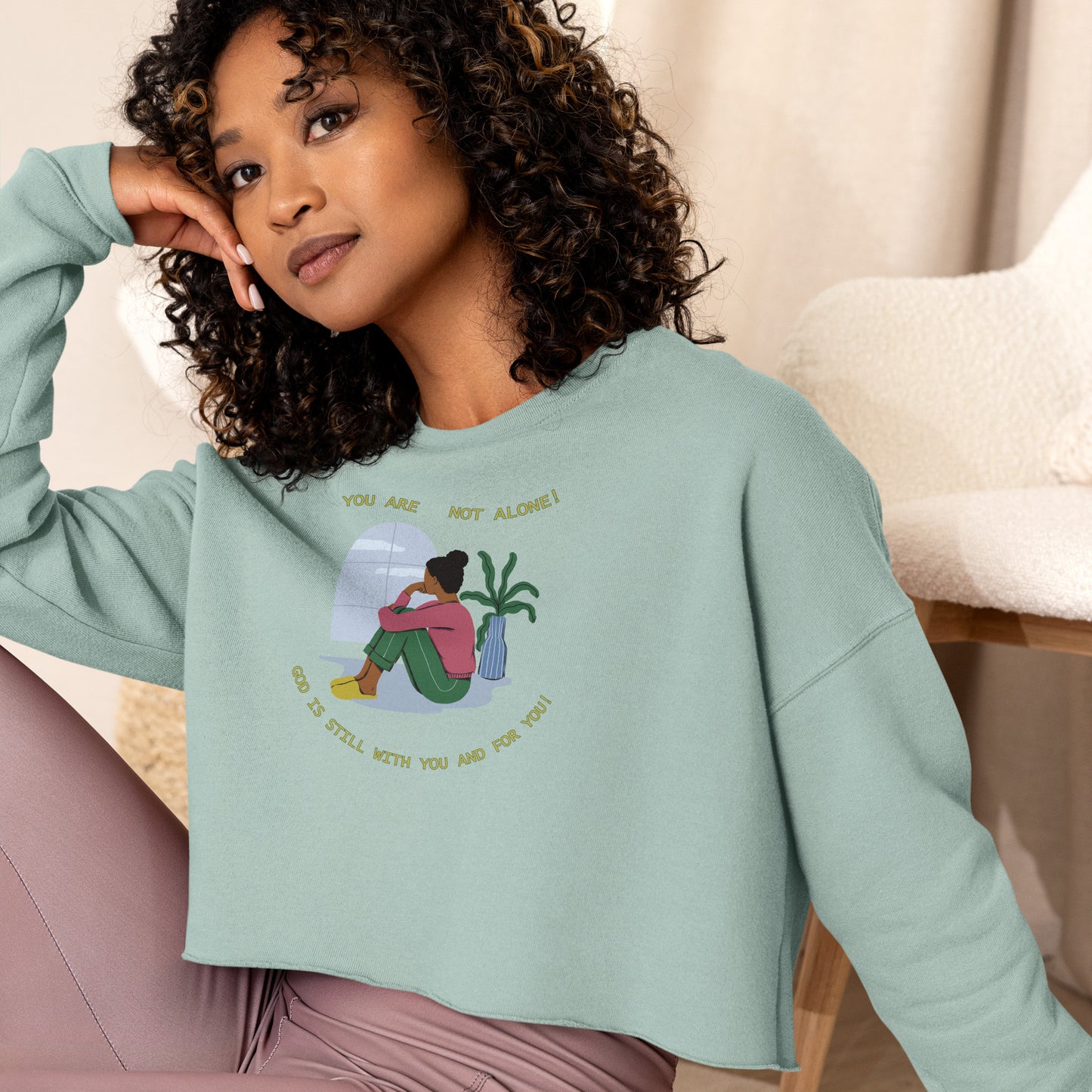 Inspirational Crop Sweatshirt