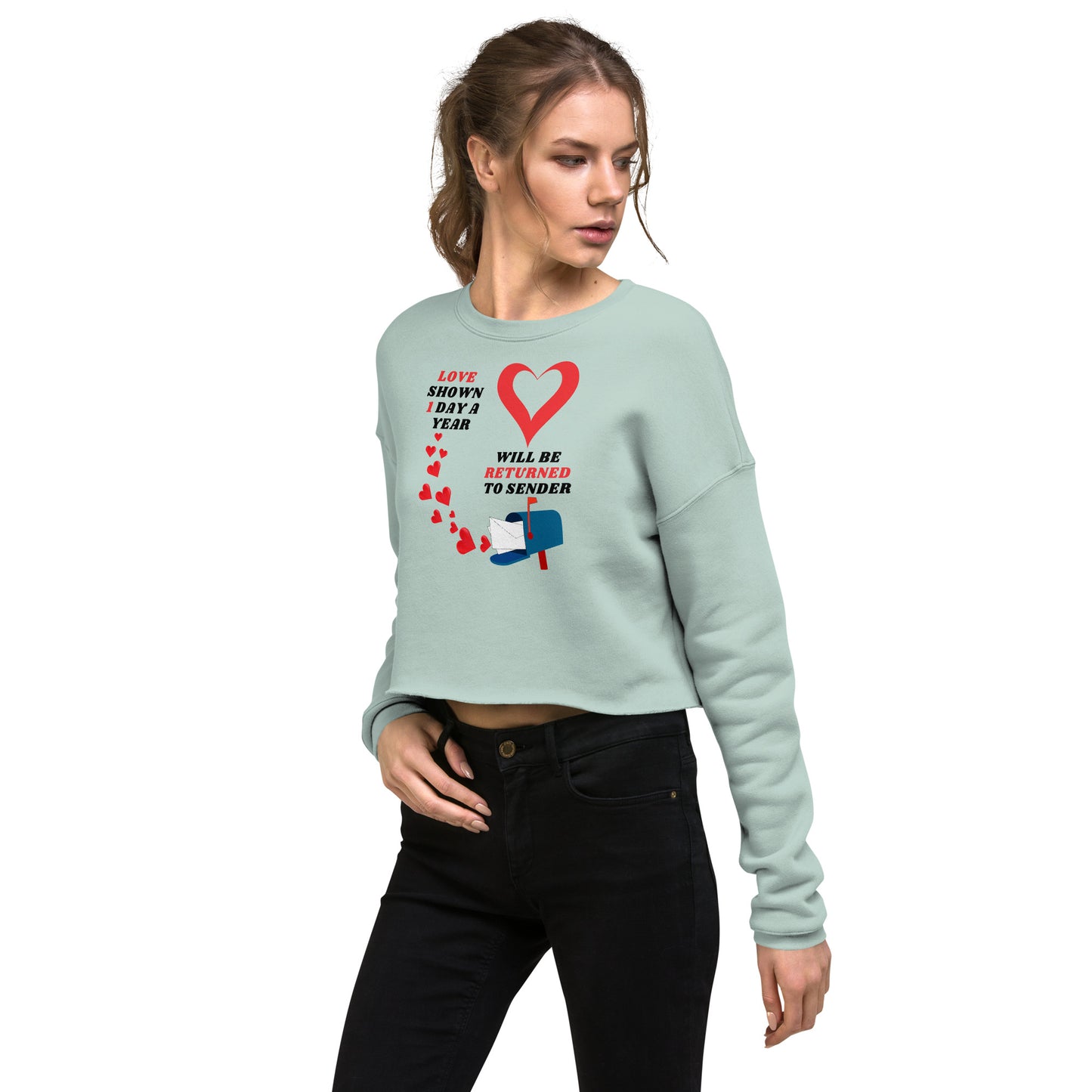 Valentine's Day Crop Top Sweatshirt