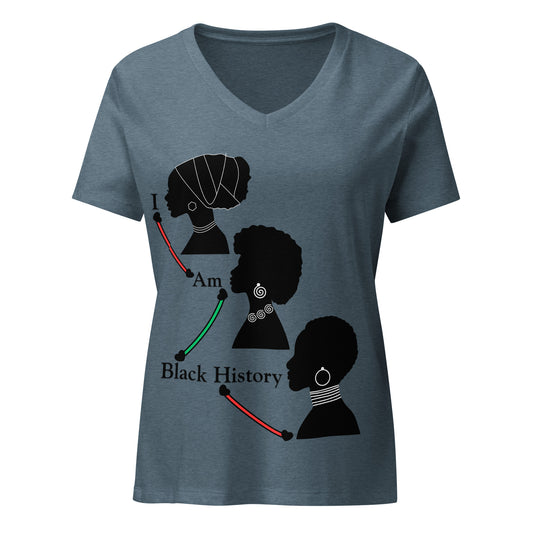 Black History Motivational V Neck T Shirt For Women